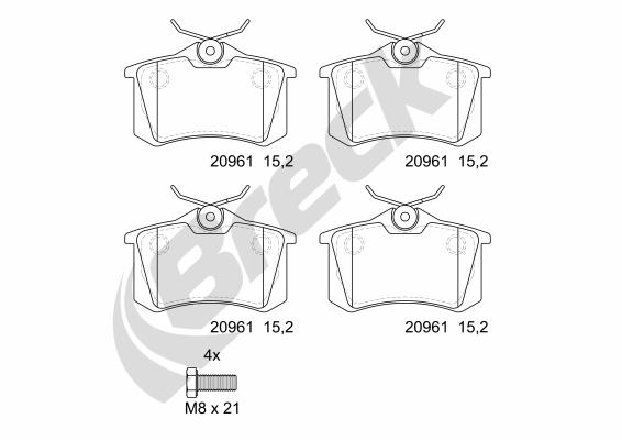 Set placute frana,frana disc 20961 00 704 00 BRECK